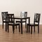 Baxton Studio Zamira Modern and Contemporary Transitional Dark Brown Finished Wood 5-Piece Dining Set 177-11377-8026-Zoro - alternate 5
